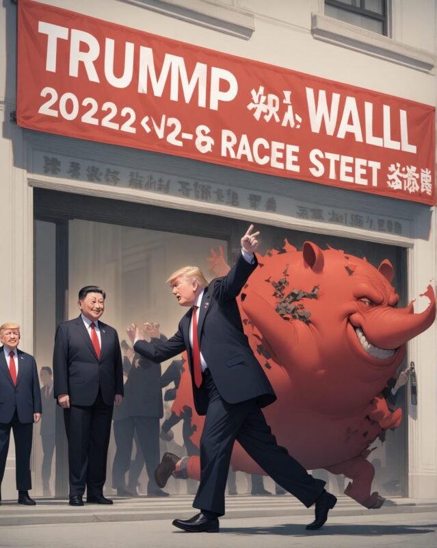 Trump and China's Xi races through a beach