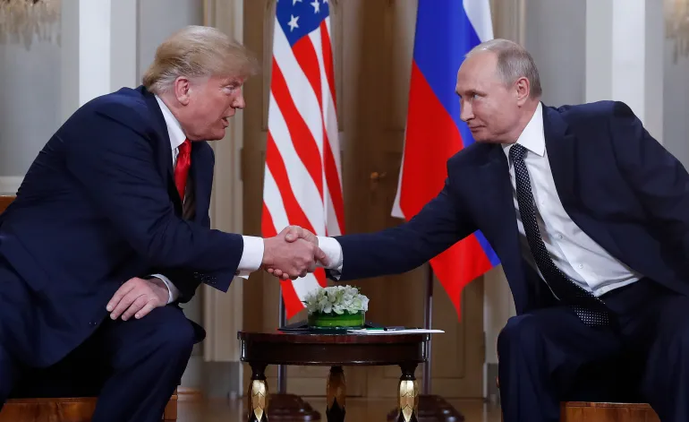 News Analysis: Global Leaders Anxiously Await U.S. Election Outcome Meeting before election. The U.S President Donald Trump, left, and Russian President Vladimir Putin shake hands at the beginning of a meeting at the Presidential Palace in Helsinki, Finland, on July 16, 2018 . PC: Aljazeera
