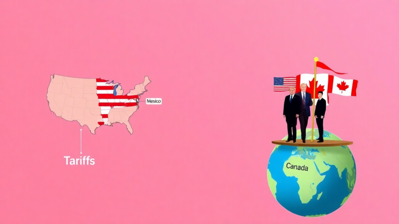 China’s Xi To Send Top-Level Envoy to Trump’s Inauguration on January 20, 2025: A Step Toward Easing US-China Tensions? A map showing the United States connected by trade routes to China, Mexico, and Canada, with tariff symbols