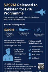 Trump Administration Releases $397 Million to Pakistan, Boosting Military Credibility and Regional Trust