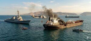 The US Iran conflict has reached a fever pitch following a direct missile strike disabling a commercial vessel attempting to bypass the naval blockade.