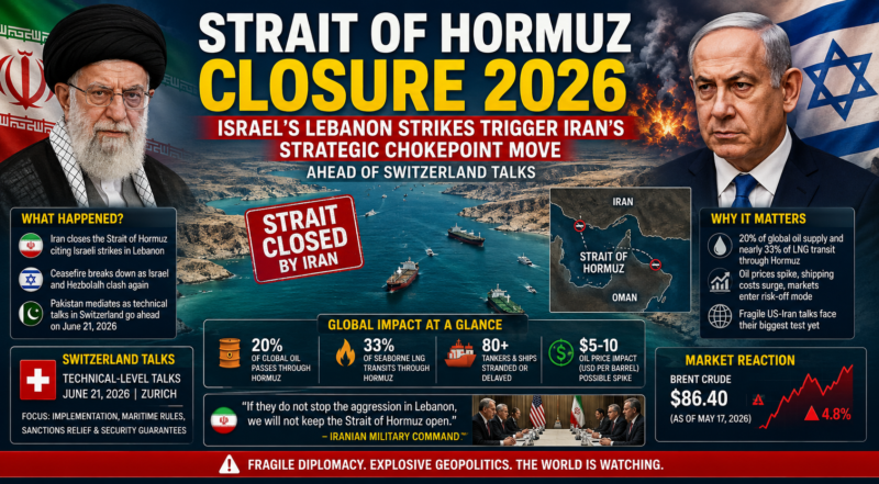 Strait of Hormuz Closure 2026: Israel’s Lebanon Strikes Trigger Iran’s Strategic Chokepoint Move Ahead of Switzerland Talks Strait of Hormuz Closure 2026: Israel’s Lebanon Strikes Trigger Iran’s Strategic Chokepoint Move Ahead of Switzerland Talks