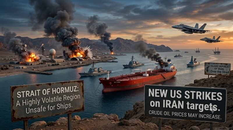US strikes on Iran escalate as Strait of Hormuz tensions threaten global oil prices
