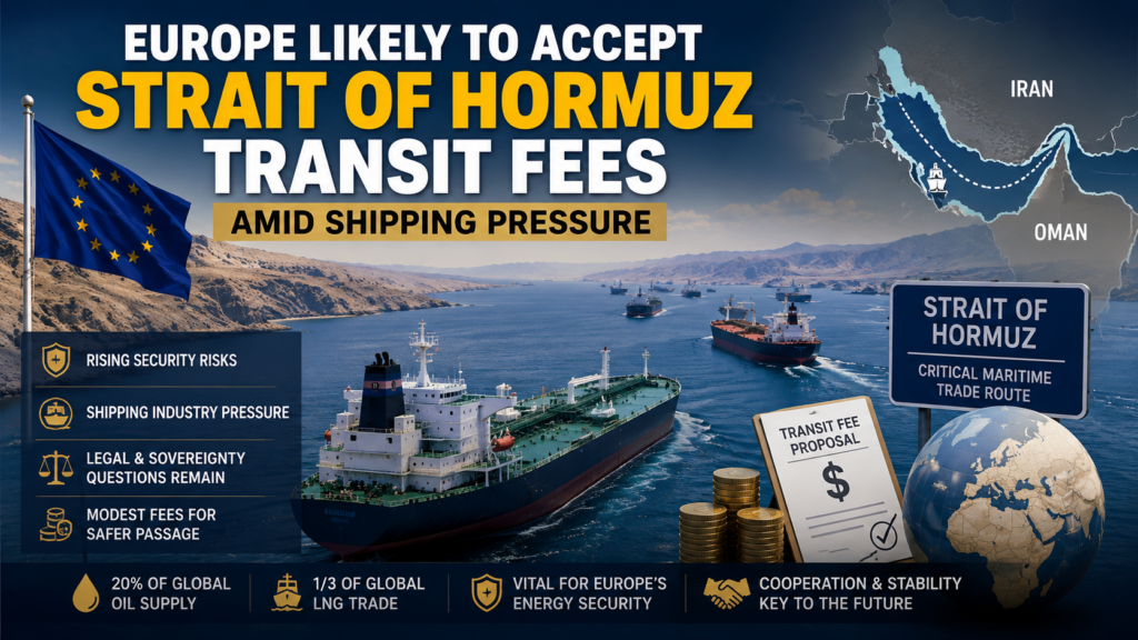 Europe Moves Toward Accepting Strait of Hormuz Transit Fees Strait of Hormuz transit fees are gaining acceptance among European NATO states as a pragmatic solution to rising maritime security risks and shipping disruptions