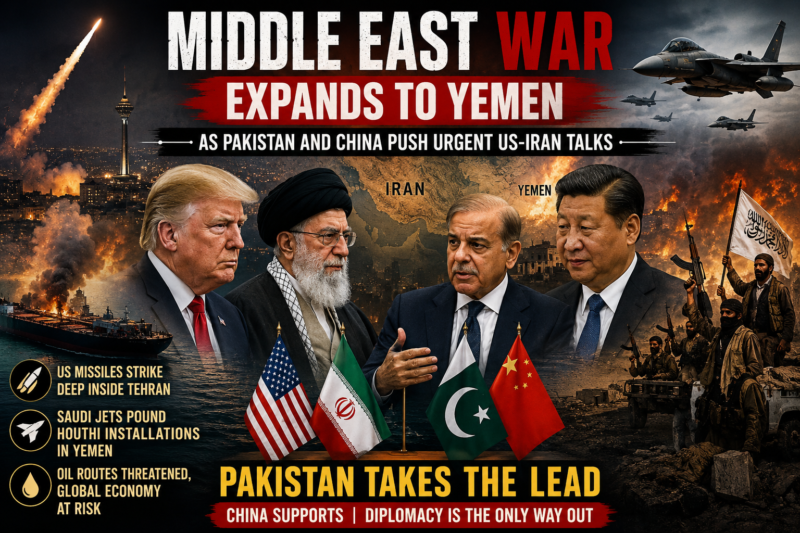 Middle East War Expands to Yemen: Pakistan and China Push Urgent Talks as US-Iran Conflict Deepens