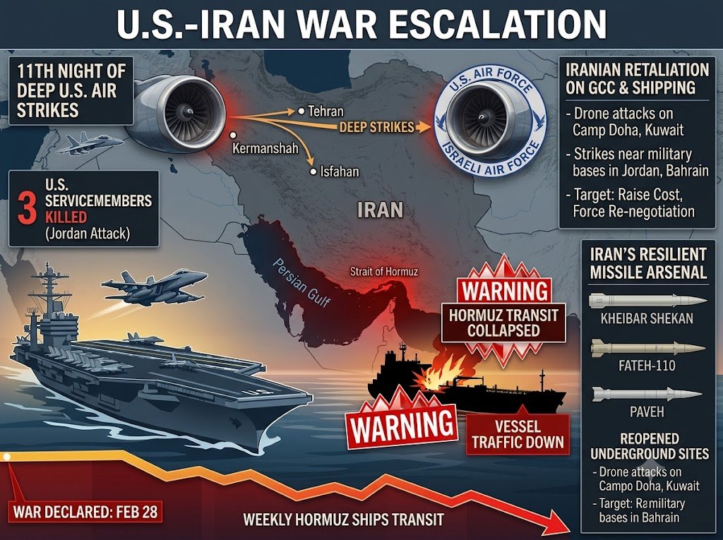 US-Iran War Escalates: Deep Strikes Hit Tehran as Hormuz Shipping Halts US-Iran War Escalates: Deep Strikes Hit Tehran as Hormuz Shipping Halts