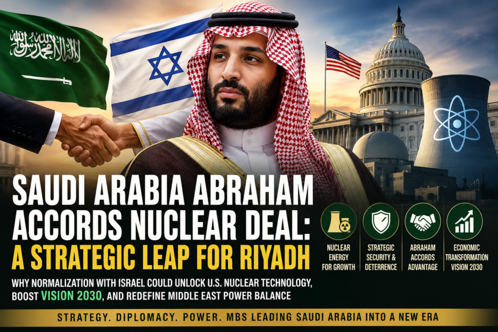 Saudi Arabia Abraham Accord nuclear deal: Strategic Leap or Calculated Necessity? Saudi Arabia Abraham Accords nuclear deal: Strategic Leap or Calculated Necessity? Why Saudi Arabia Should Embrace the Abraham Accords for a U.S. Nuclear Deal