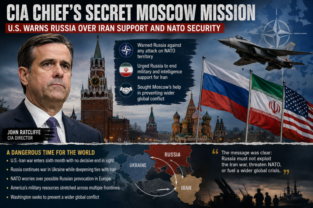 CIA chief John Ratcliffe secretly traveled to Moscow amid the escalating U.S.-Iran war and growing tensions with Russia.