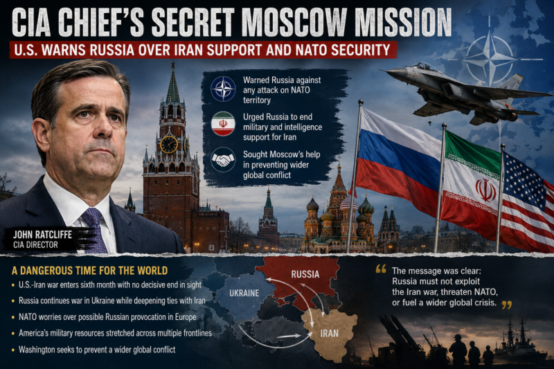 CIA Chief’s Secret Moscow Mission: Washington Warns Russia Against NATO Attack and Iran Support CIA chief John Ratcliffe secretly traveled to Moscow amid the escalating U.S.-Iran war and growing tensions with Russia.