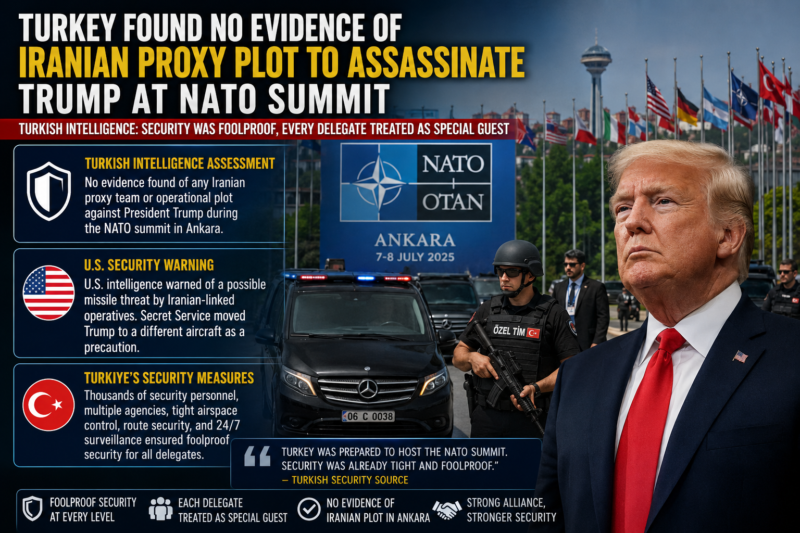 Turkey Found No Evidence of Trump’s Assassination Bid At NATO Summit Turkey Found No Evidence of Iranian Plot to Assassinate Trump
